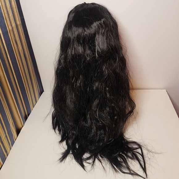 Synthetic Black Wavy Curl Full Wig with Cap 24" - Picture 6 of 7